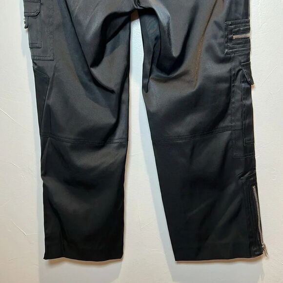 Cache Pants Black Sexy Satin Cargo Crop Zipper Size 4 NWT Deadstock - Picture 8 of 16